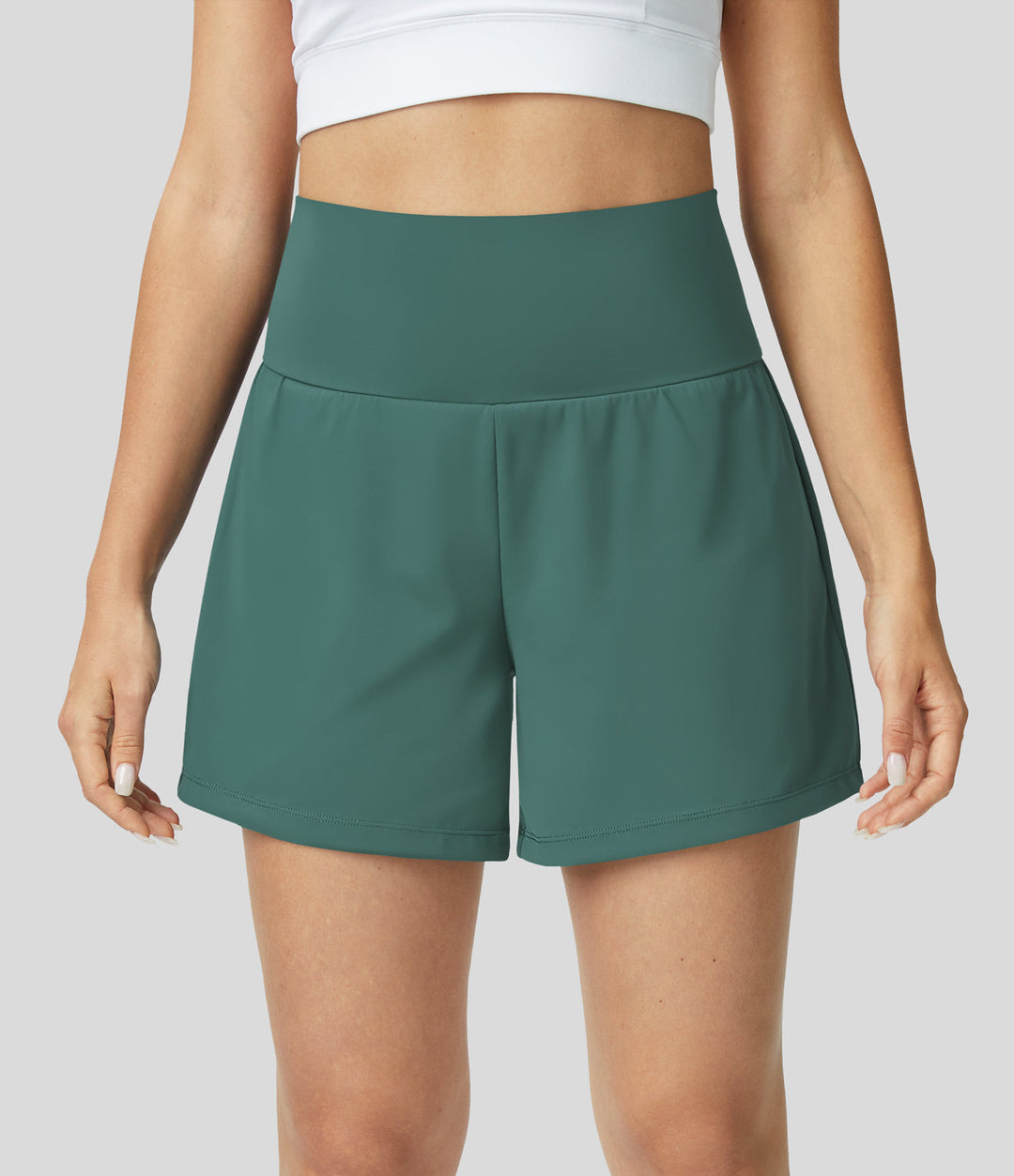 Hilara™ | 2-in-1 yogashort met hoge taille, achterzak en zijzak