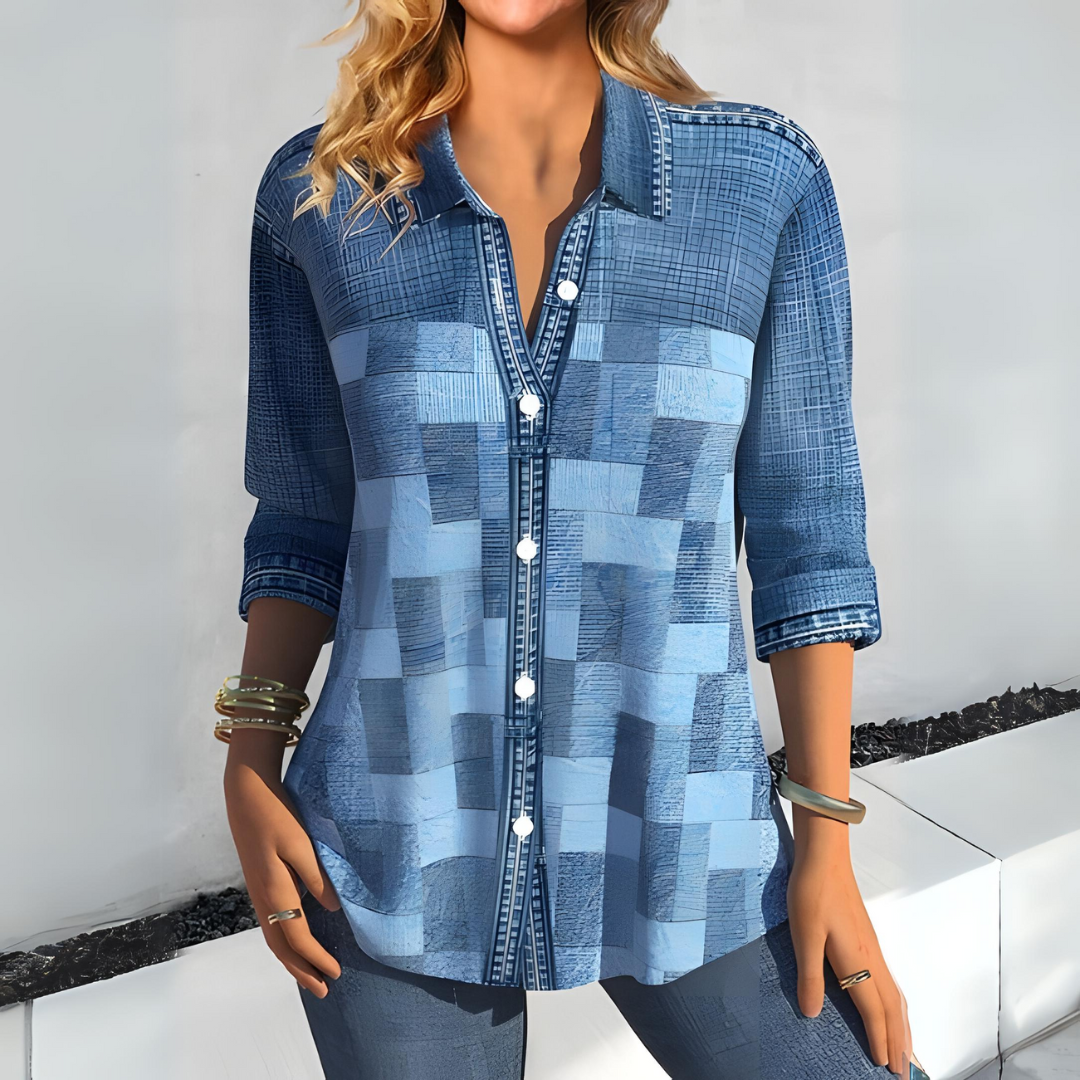 Sophie | Casual Geruite Blouse