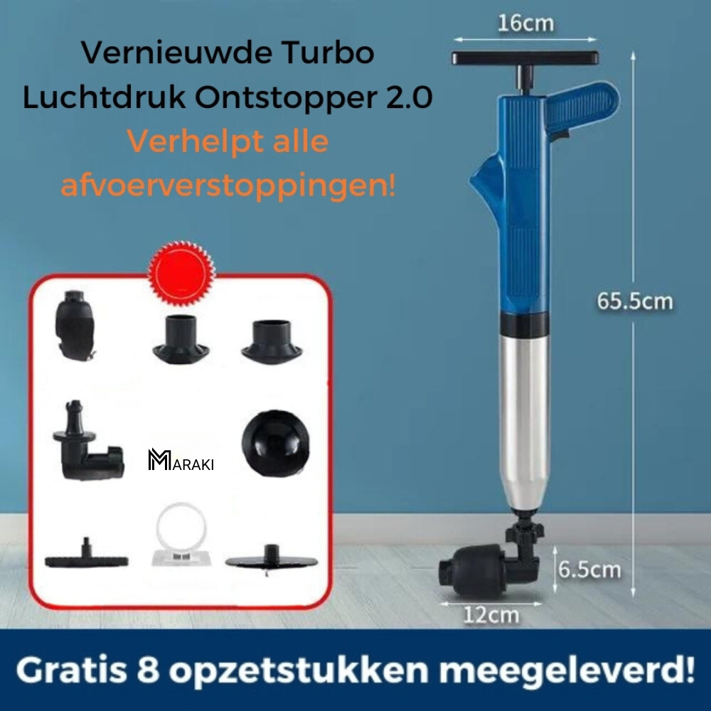 Verbeterde Turbo Luchtdruk Ontstopper 2.0™ - Verhelpt alle afvoerverstoppingen!