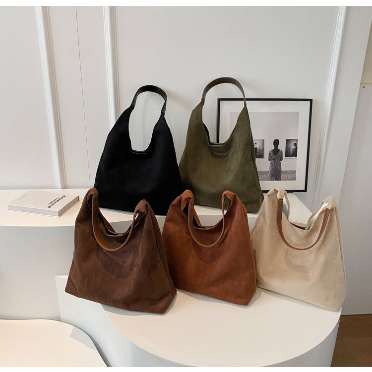 RetroSoft Suede Shoulder Bag Set | Inclusief Bijpassende Clutch