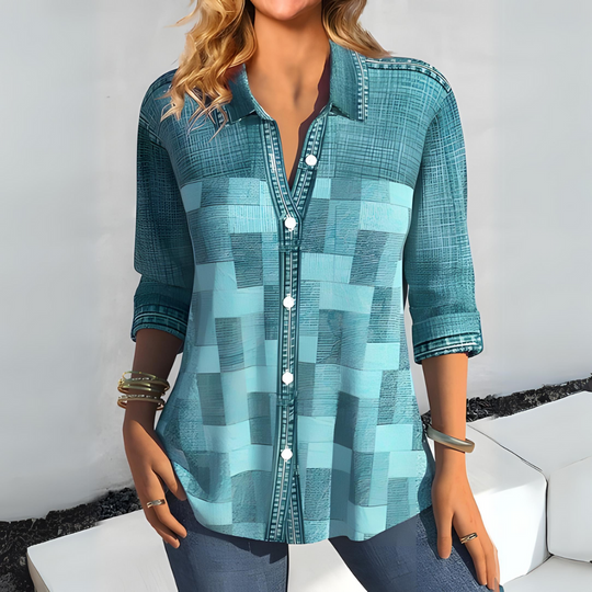 Sophie | Casual Geruite Blouse