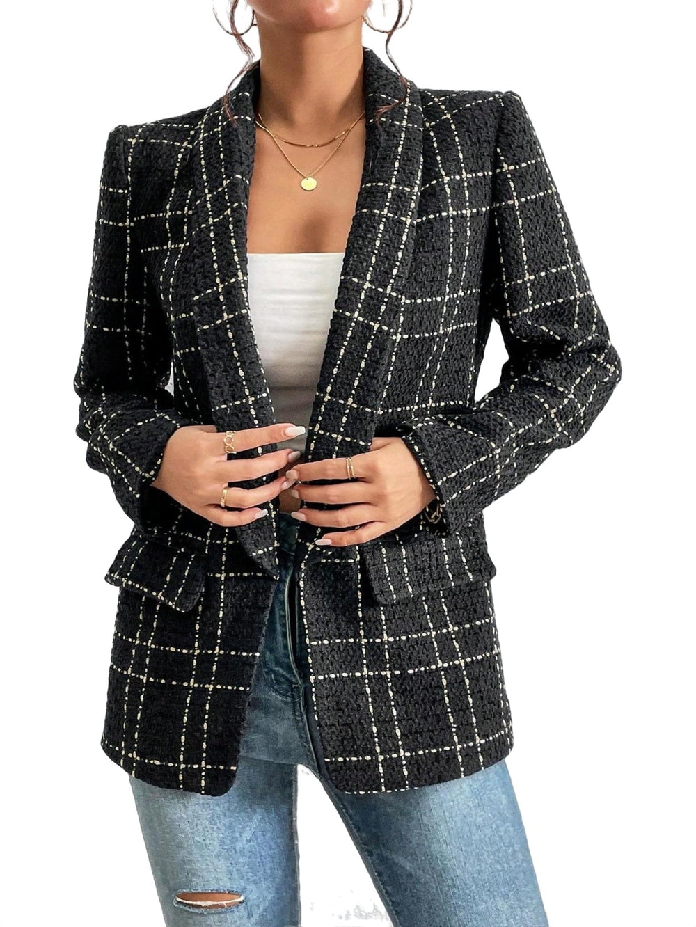 Clara | Geruite Blazer