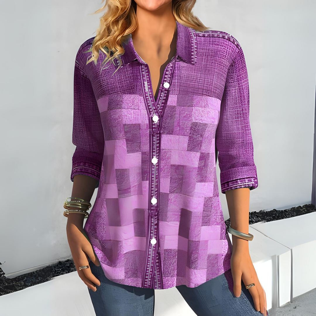 Sophie | Casual Geruite Blouse