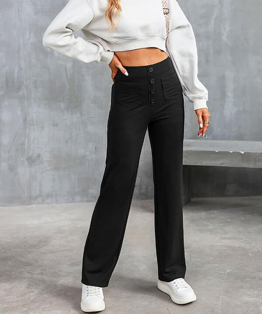 Dames| High-waisted elastische casual broek MARAKI