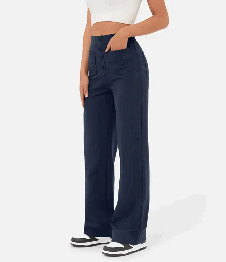 Dames| High-waisted elastische casual broek MARAKI